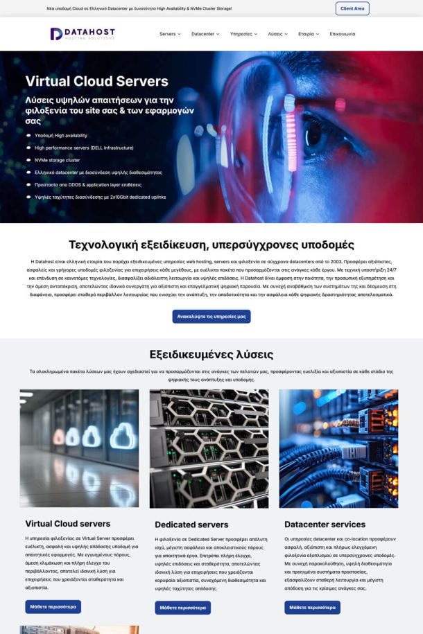 Datahost Website Design | Speed Optimization